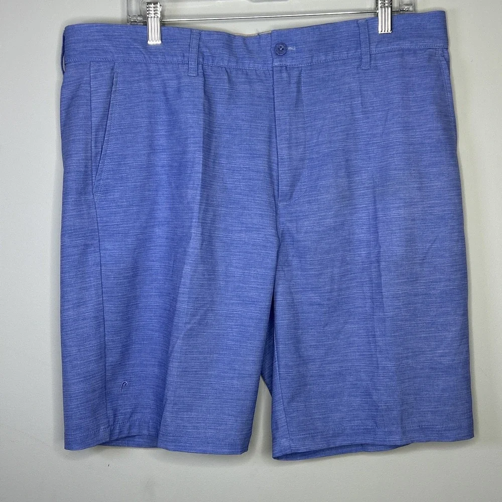 HEAD Golf Shorts Mens 36‎ Blue Flat Front Lightweight Stretch Performance